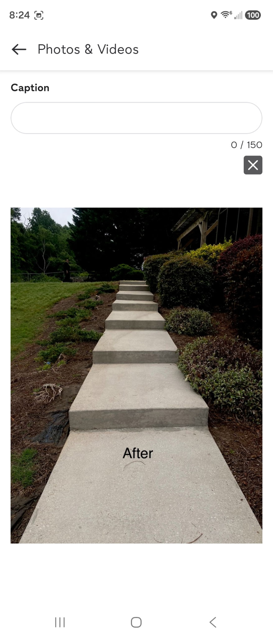 Concrete steps after cleaning